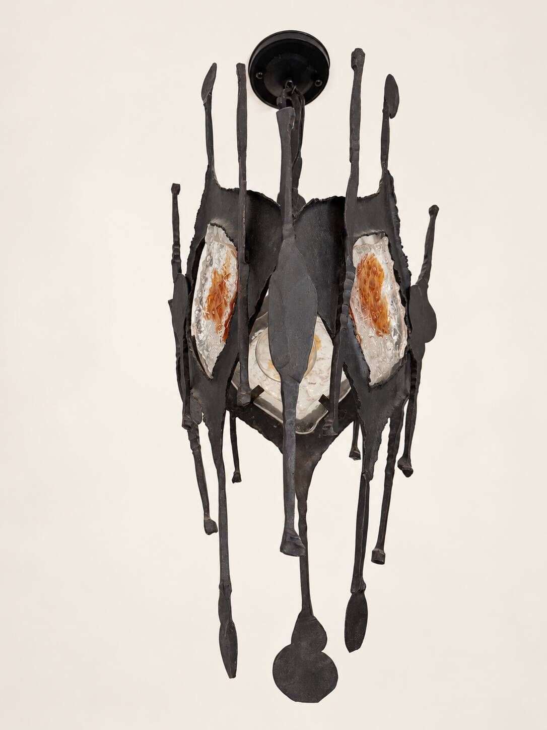 Brutalist chandelier attributed to Tom Ahlström & Hans Ehrlich