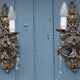 Italian Hollywood Regency Crystal Wall Lights – Silvered Metal Double Arm Light