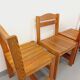 Set of 4 vintage pine chairs from the 70s