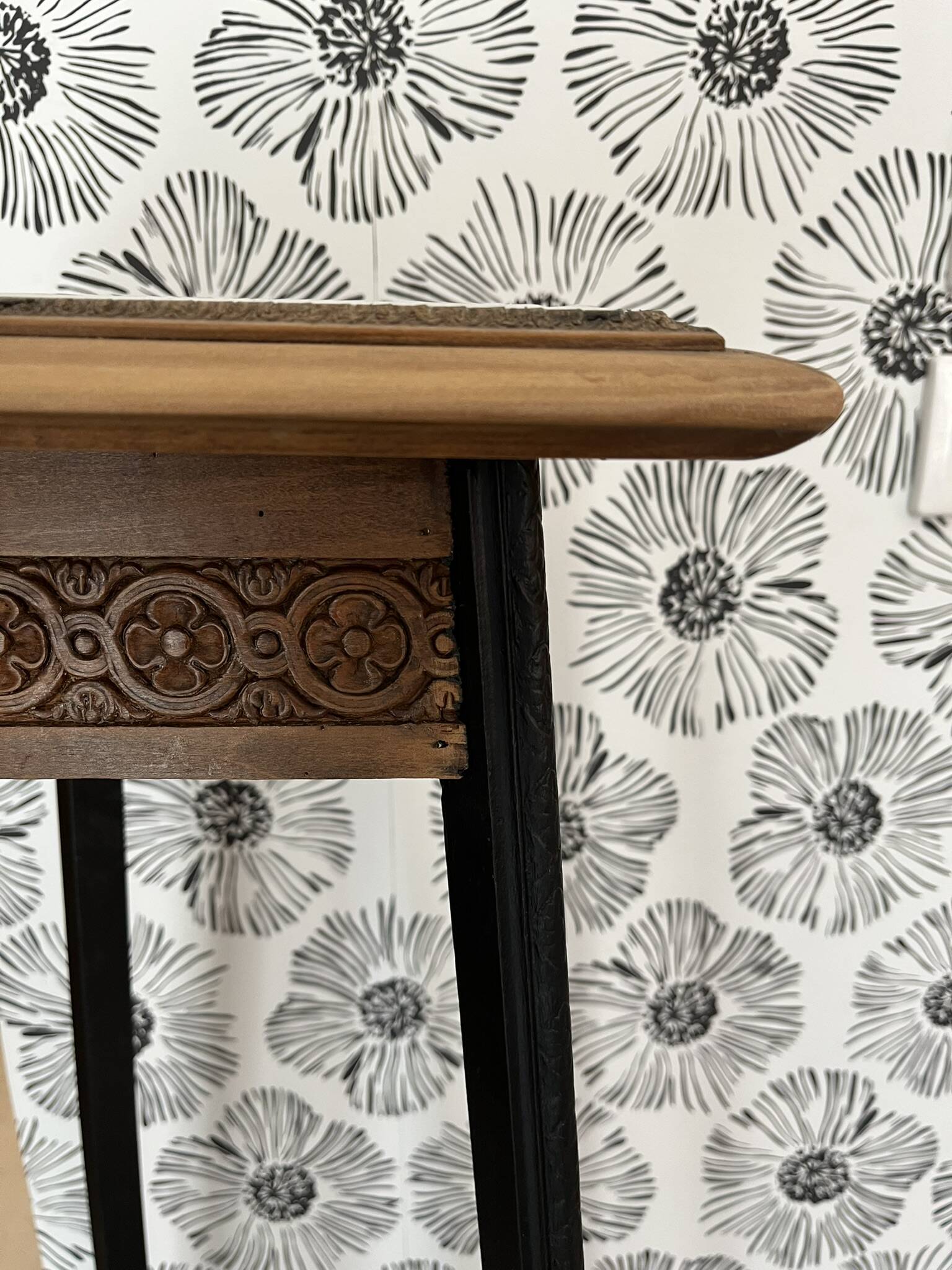 Wood and marble stool