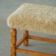 Rectangular oak stool, reupholstered in lambswool, Danish cabinetmaker, 1960.