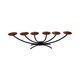 Metal candlestick with forged copper plates – metalwork, Scandinavia, 1970s