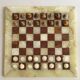Vintage large marble and onyx chessboard game.