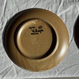 Set of 6 dessert plates in stoneware Village France D20