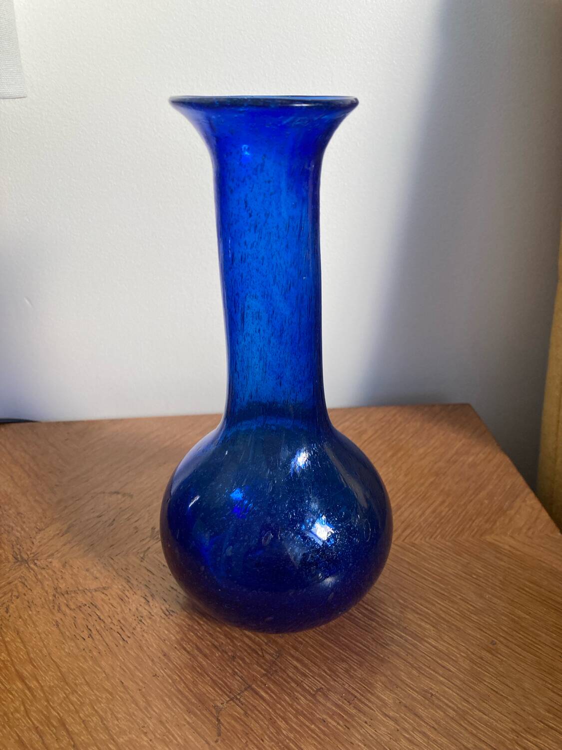 Blue blown glass vase