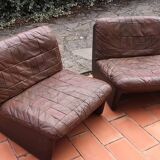 Chauffeuses cuir patchwork Tranas Suède par Overman, 1970 Set de 2