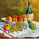 Oil on canvas, still life with fruit