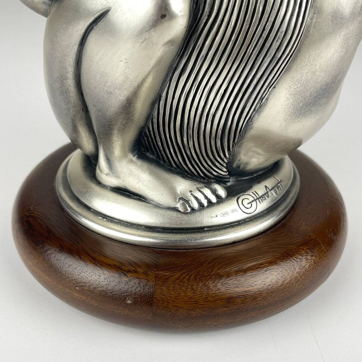 Vintage silver table lamp man and woman by Ottaviani, Italy, 1970s.