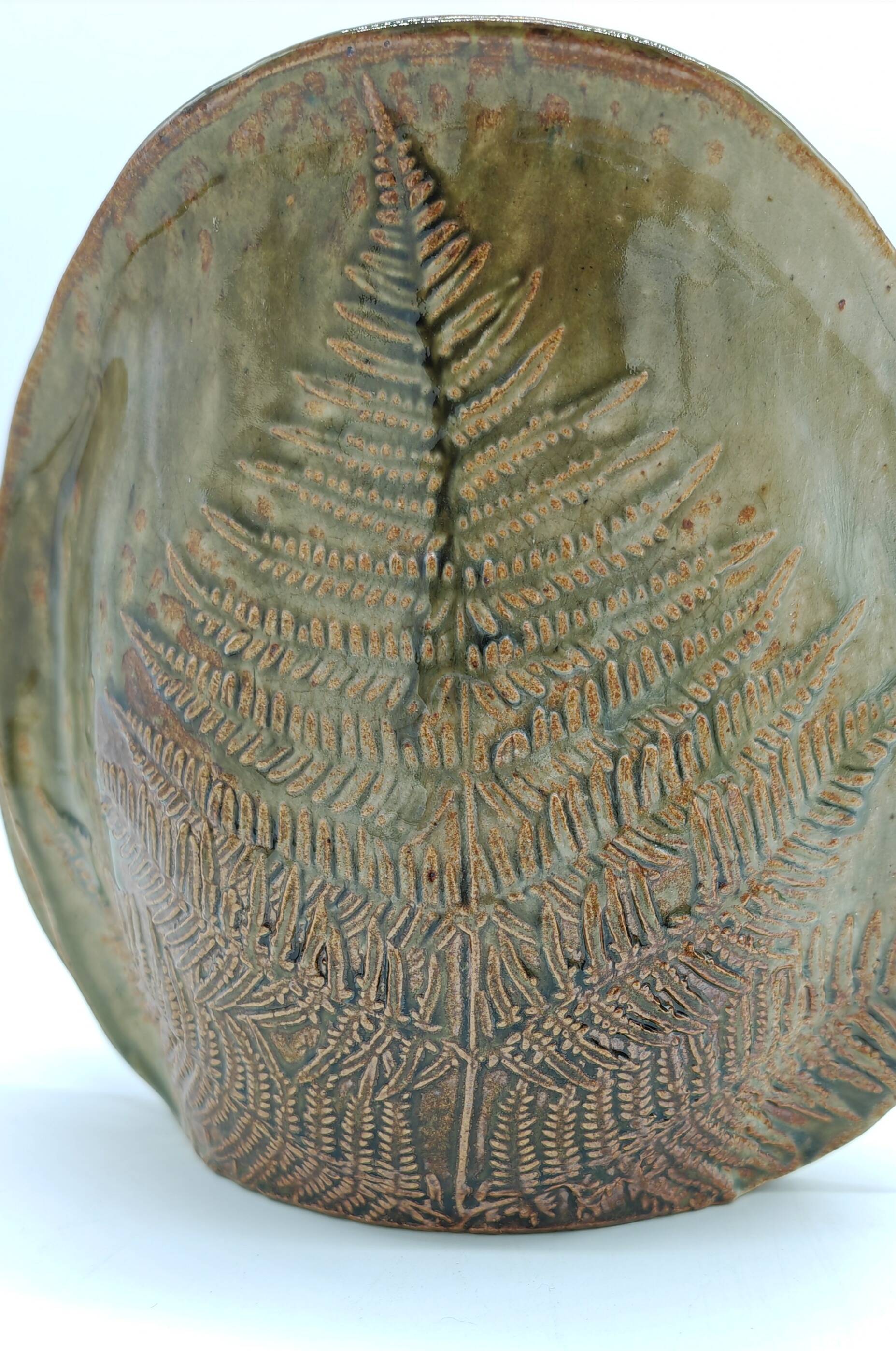 Fern vase in glazed stoneware by Chrislaine Bodin