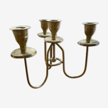 Brass 4-pointed candlestick