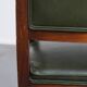 English-Style Office Chair in Cowhide Leather on Wheels Combined with Wood