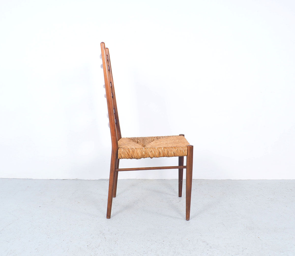 Teak and wicker dining chairs, 1960s