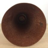 Modernist Scandinavian candle holder in hammered copper