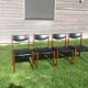 Set of 4 Scandinavian chairs from the 60s in black skai