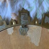 Vintage 1970s gold plastic sun mirror - 44 cm