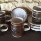 5 tasses à café en grès vintage