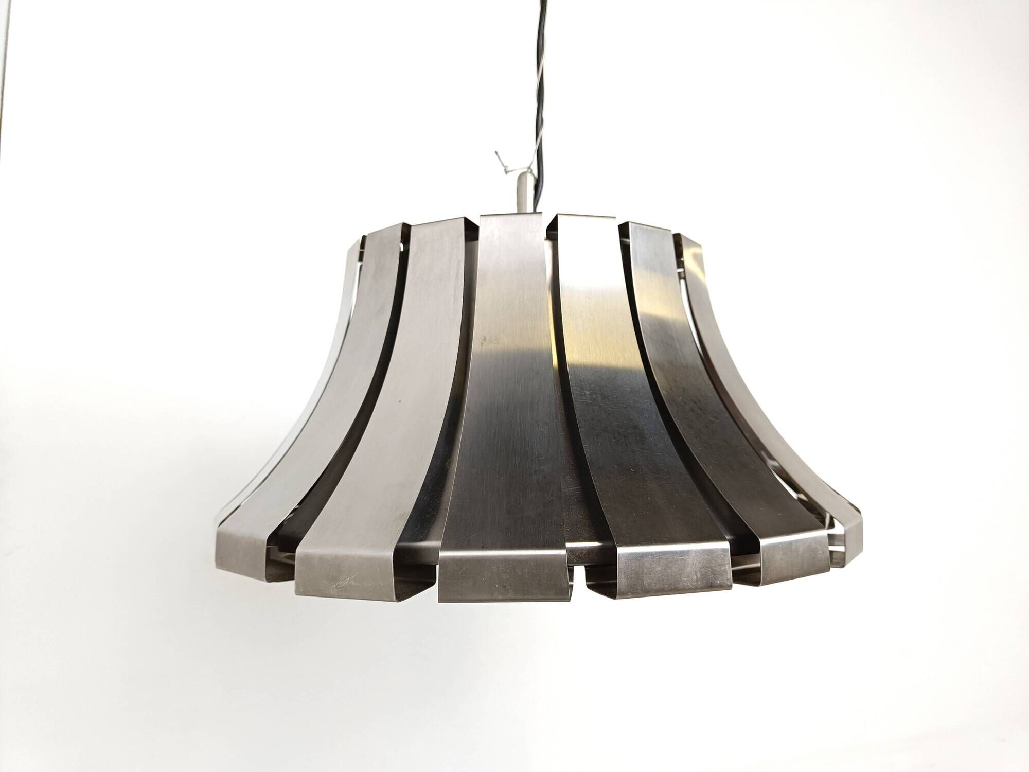 Mid-Century Steel Suspension Lamp by E. Martinelli for Martinelli Luce, Italy, 1960s
