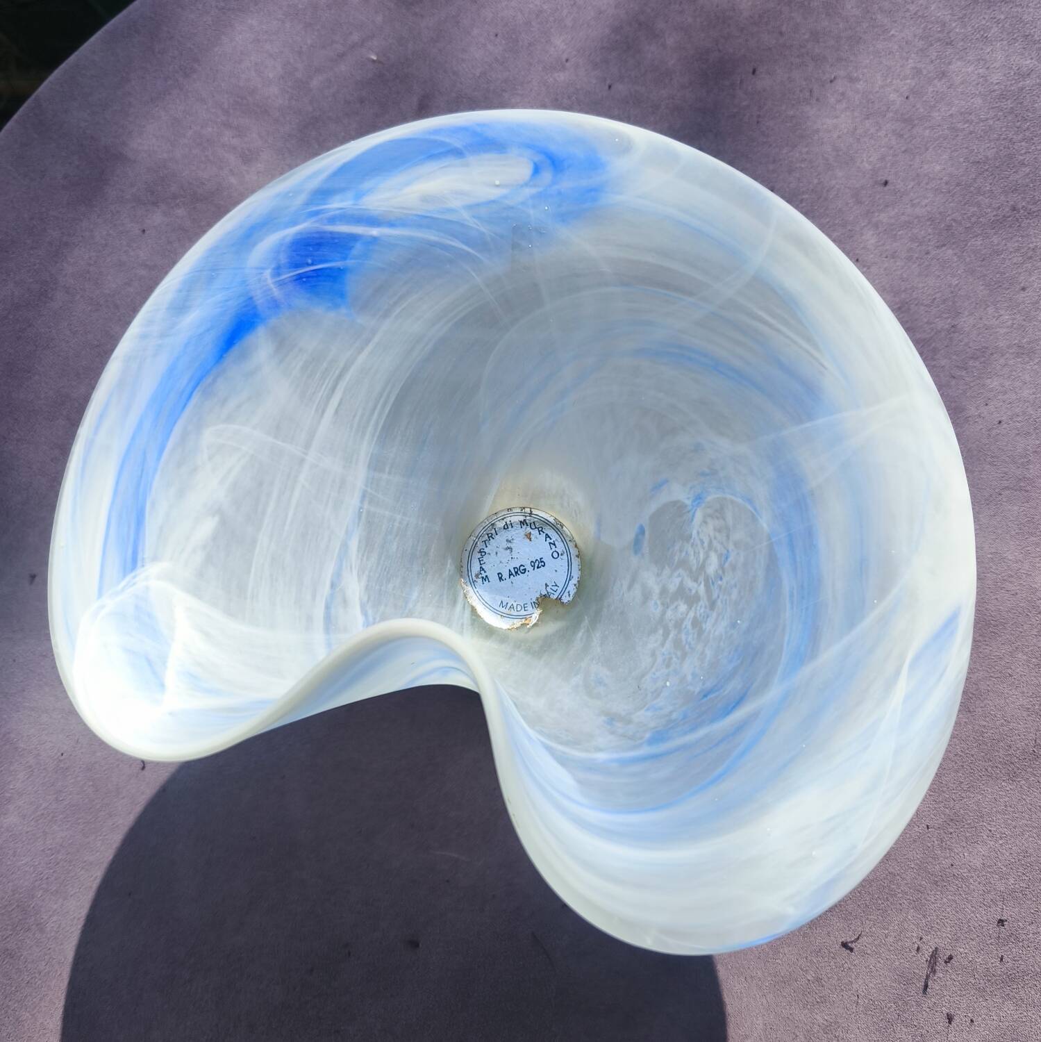 Murano glass centerpiece with 925 silver base