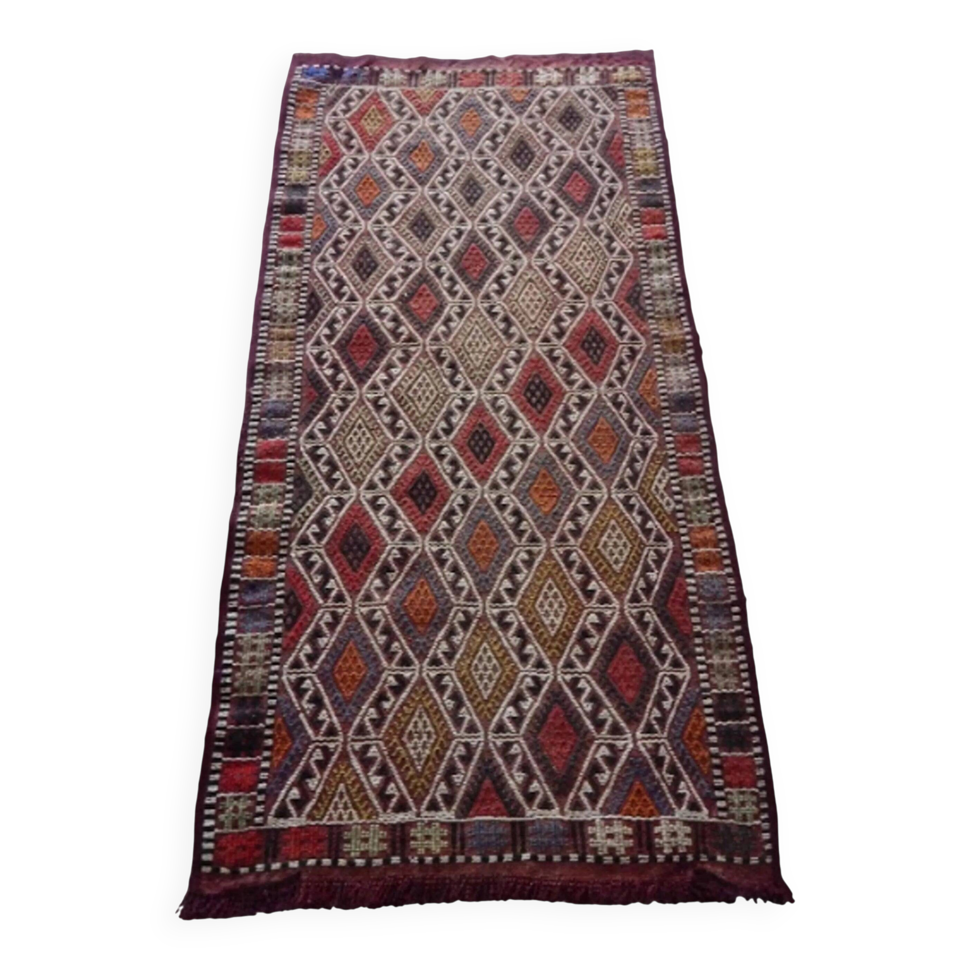 Vintage Turkish kilim handwoven 51x104 cm
