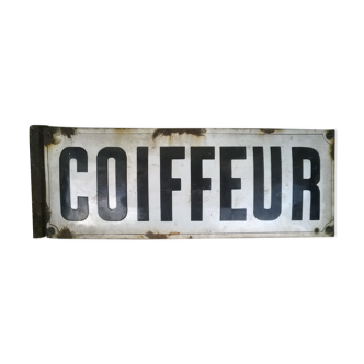 Plaque emmaillée " coiffeur "