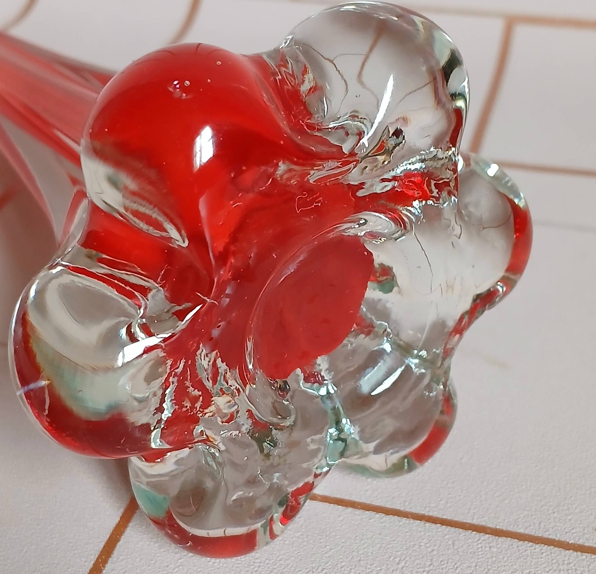Blown glass soliflore in Murano style
