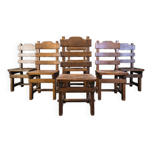 chaises de salle à manger - ensemble brutalistes