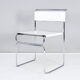 Set of Four Modern Italian White Leather Libellula Chairs by Giovanni Carini 70s