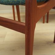 Set of six teak chairs, Danish design, 1960s, manufacture: N. & K. Bundgaar