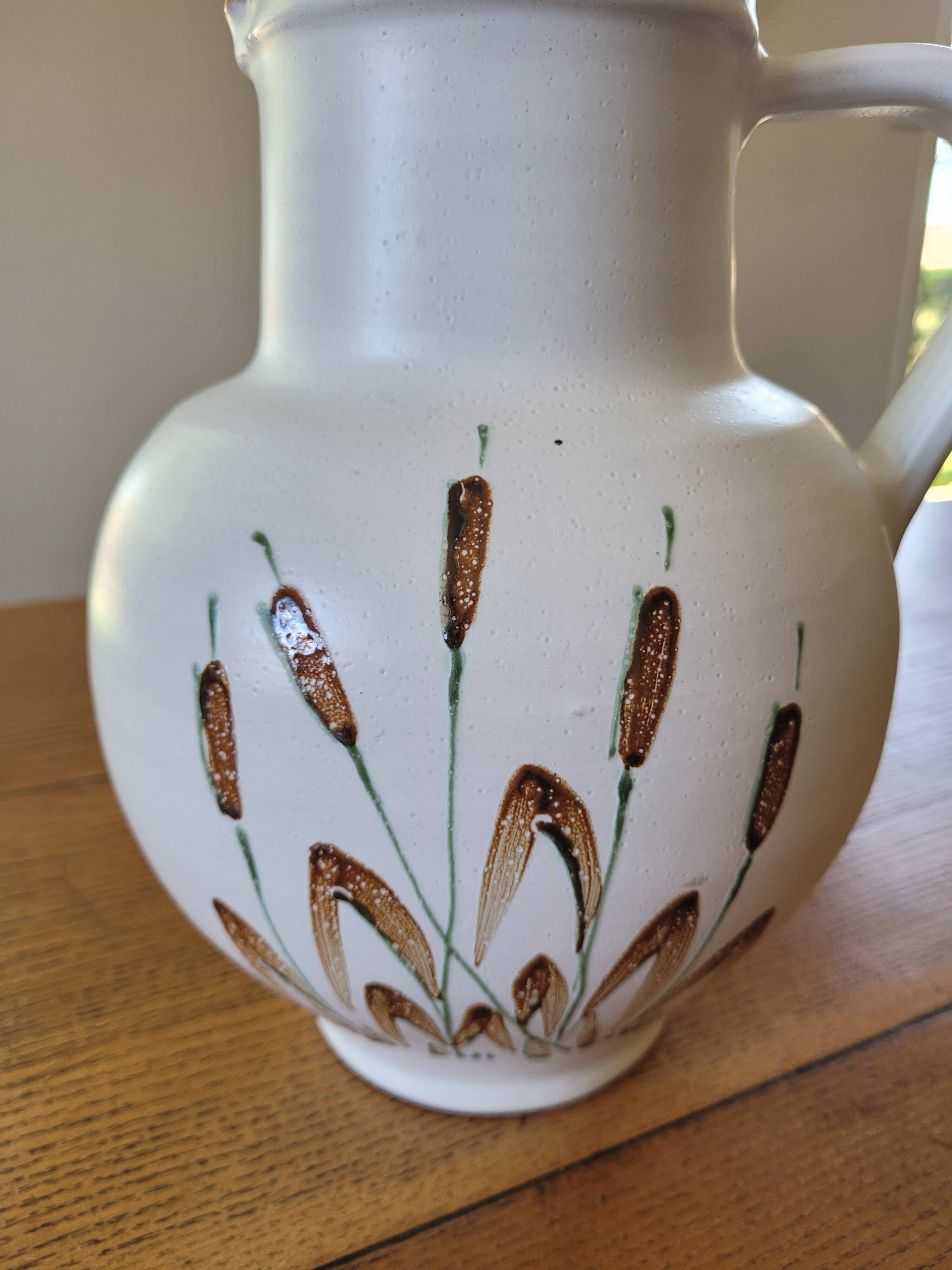 XL ceramic pitcher signed
