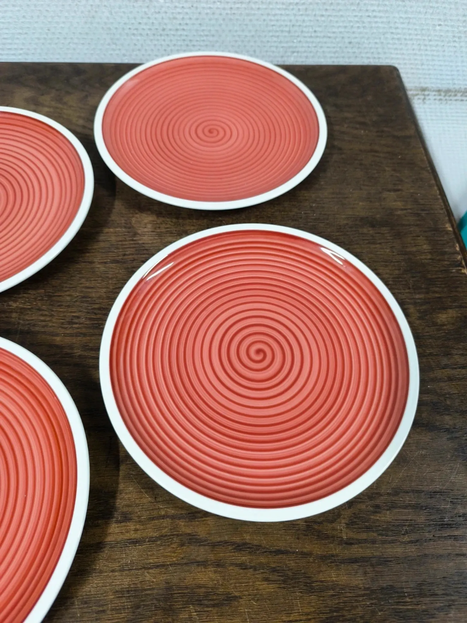 Set of 4 Dessert Plates Villeroy & Boch "Manufacture Rouge" 22cm