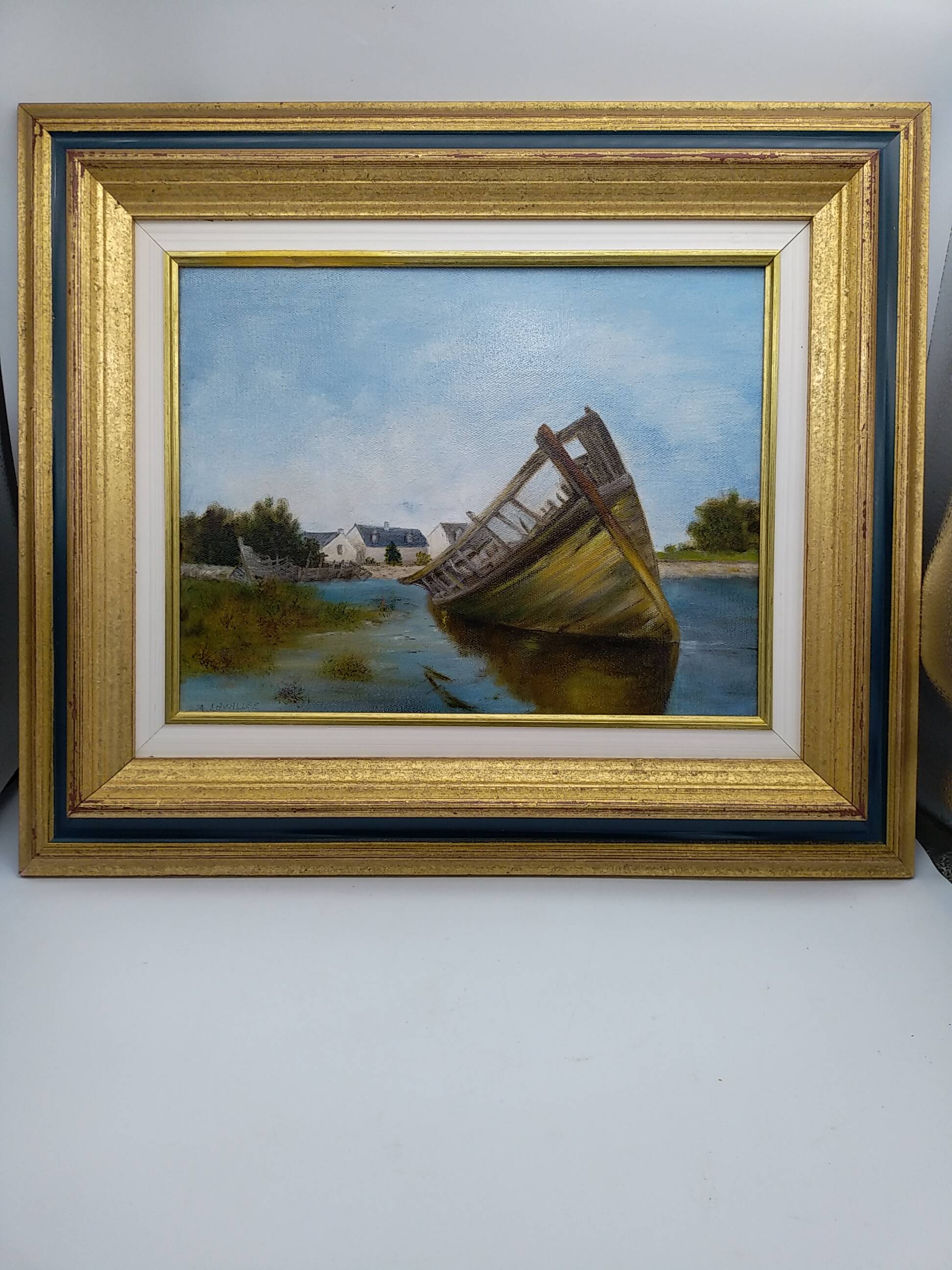 Oil on canvas . Boat cemetery. Finistère.