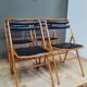 4 folding chairs metal and skai