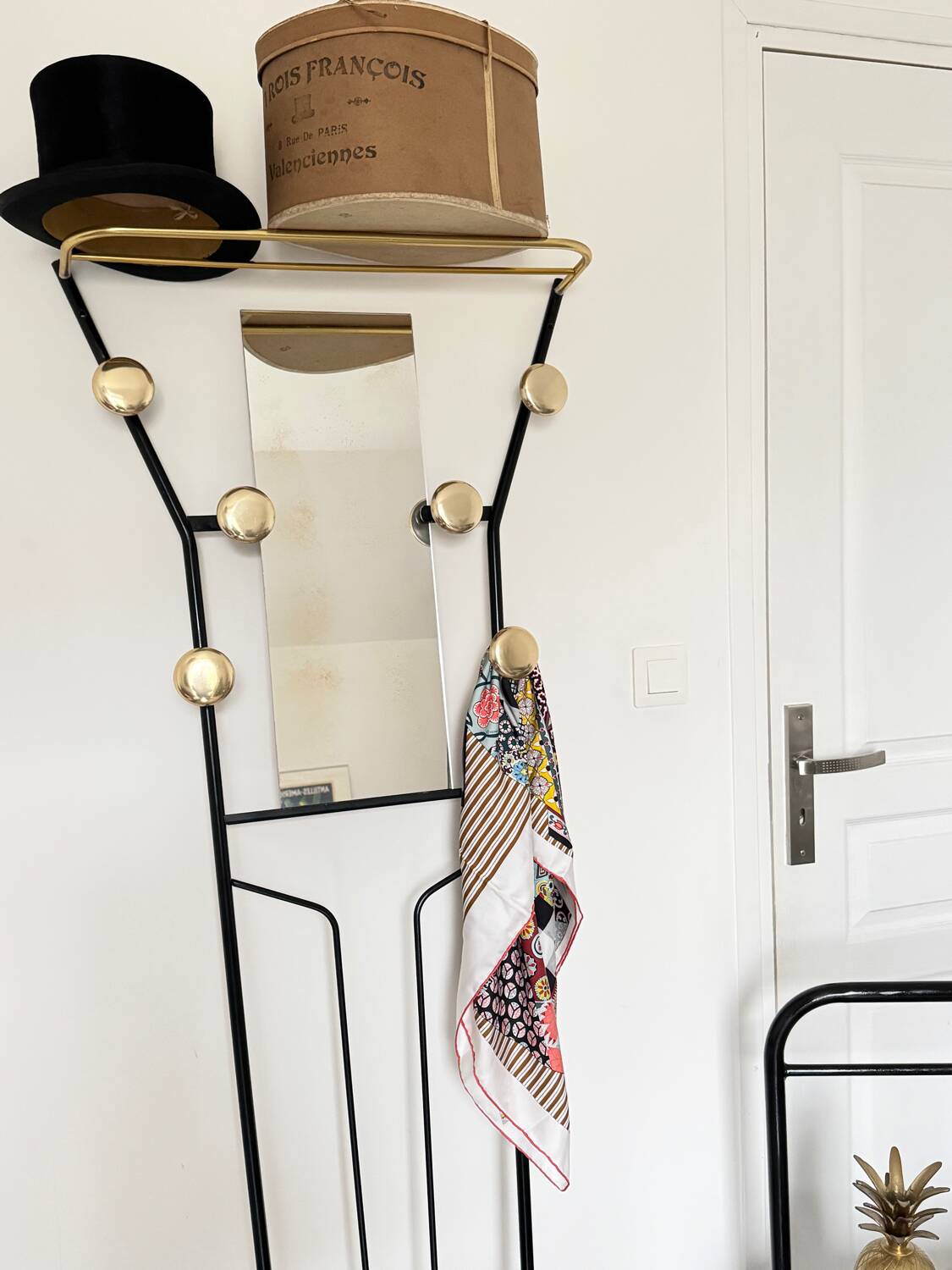 Vintage gold coat rack