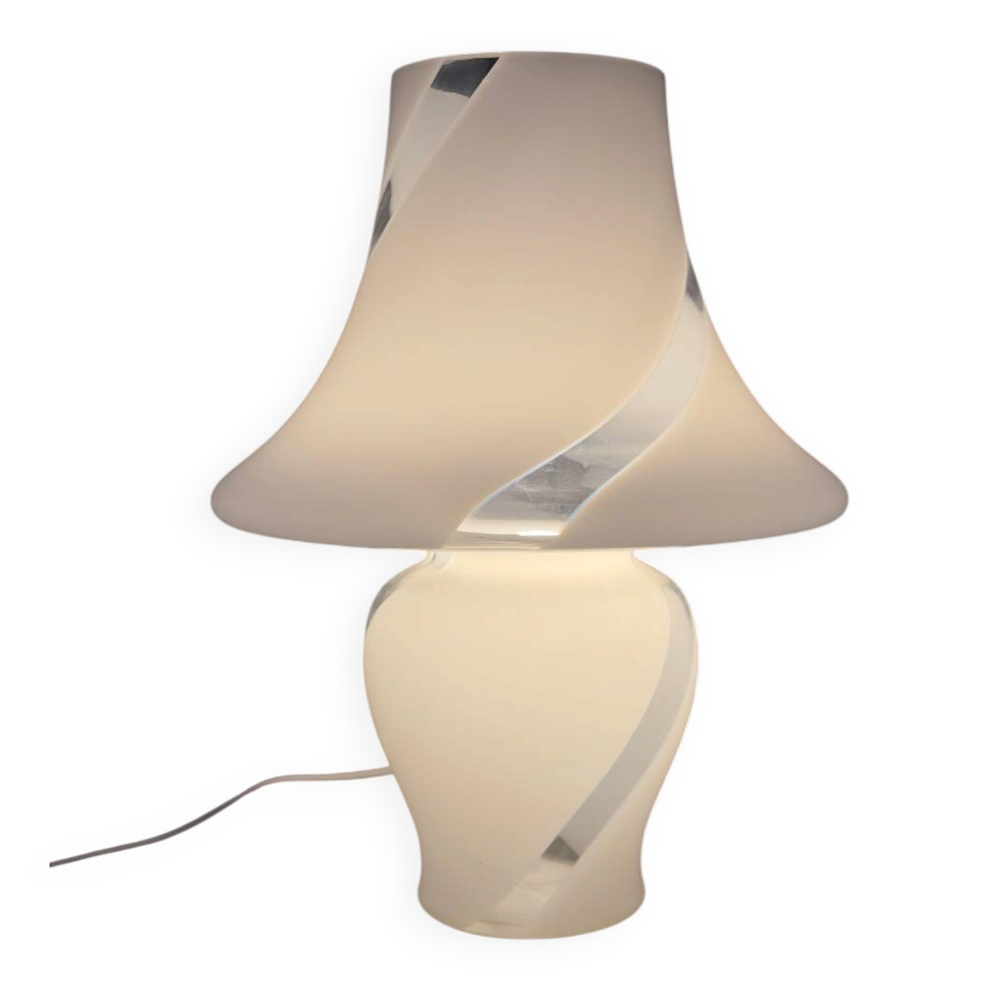 Mushroom table lamp in Murano glass by De Majo, large vintage design from the 70s.