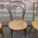 Lot of 4 chairs mismatched bistro curved wood