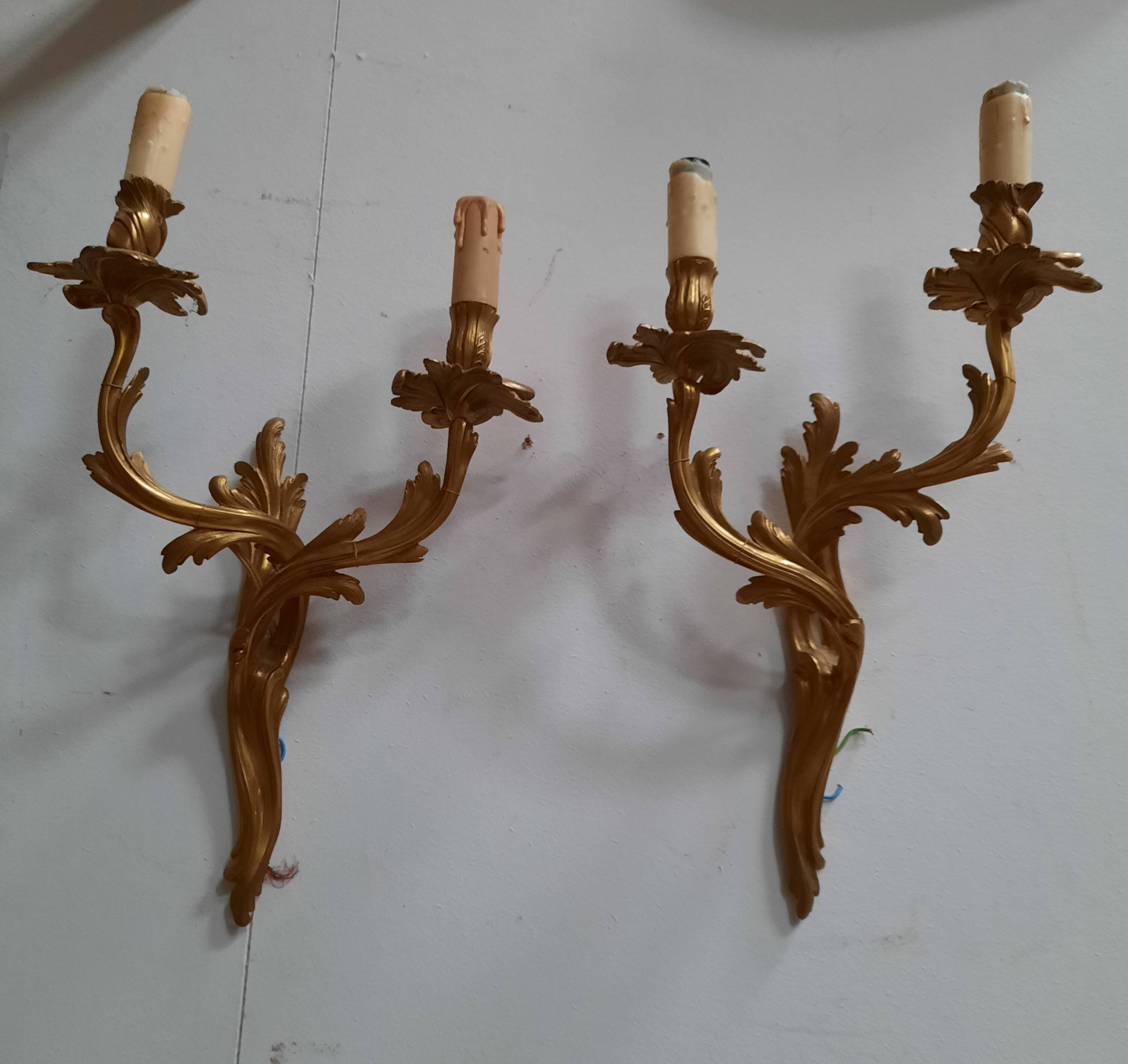 Pair of Louis XV style wall lights