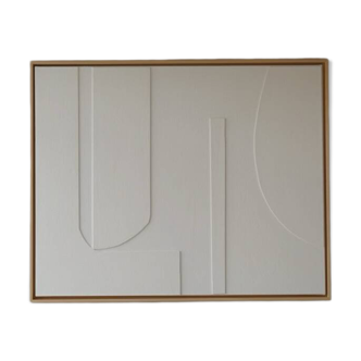 Minimalist white relief panel