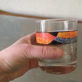 4 patterned glasses, vintage
