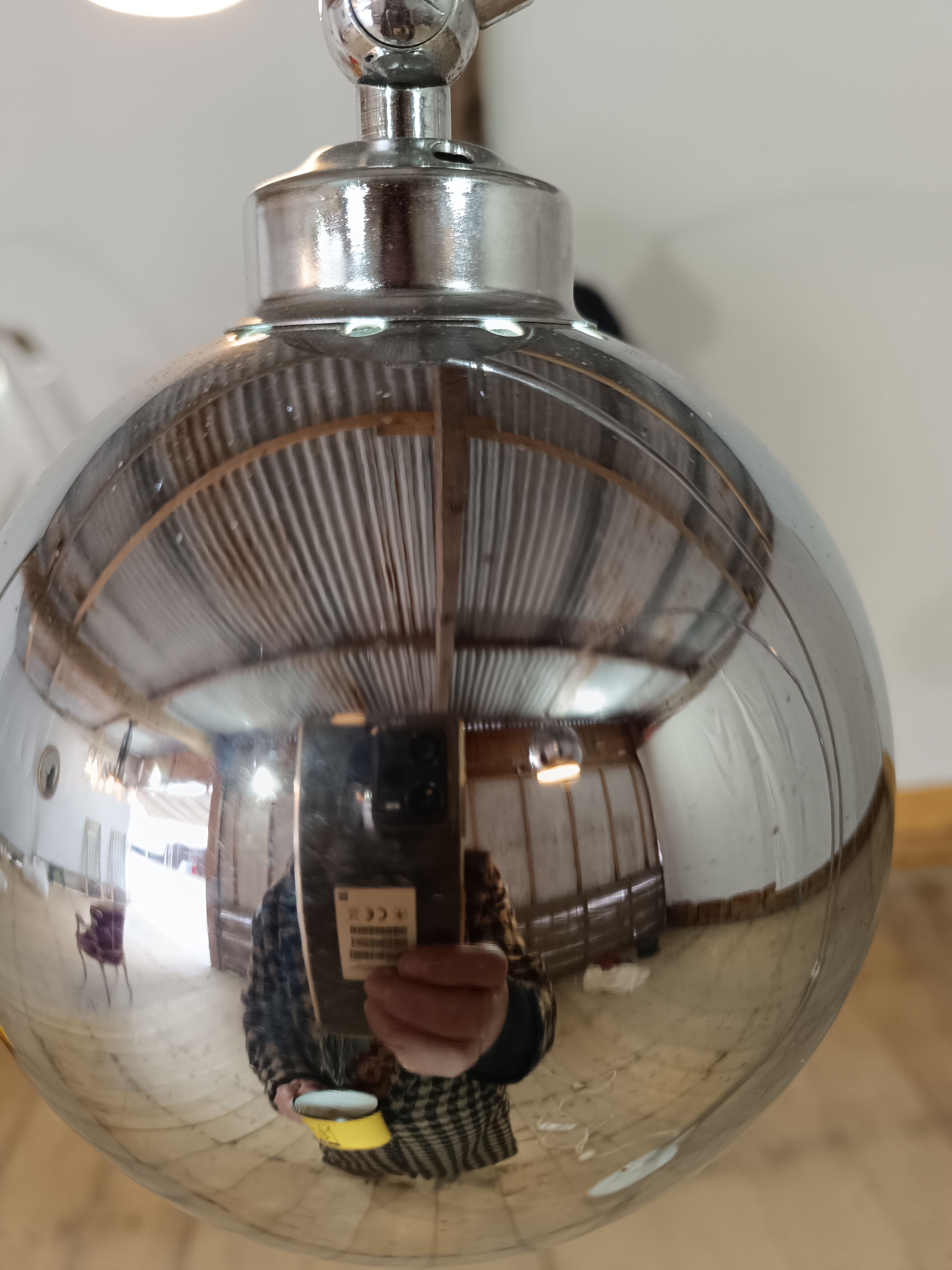 Chrome floor lamp with 3 branches