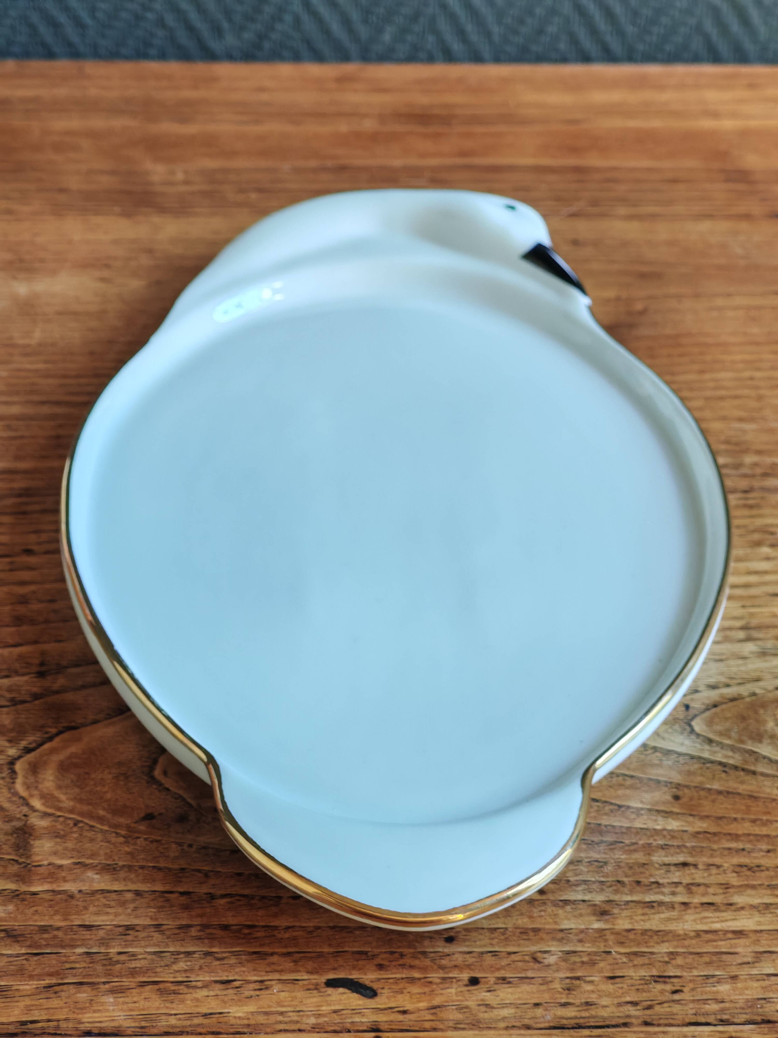 Vintage Porcelain Foie Gras Tray | Oval Duck/Swan Shaped Dish