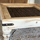 Wood and woven steel coffee table – Dual decorative use