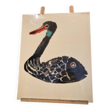 Poster "printed separately" signed André François representing a fish duck