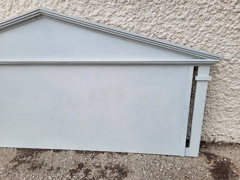 HEADBOARD IN WOOD PAINTED GREY, RECENT HANDMADE MANUFACTURE