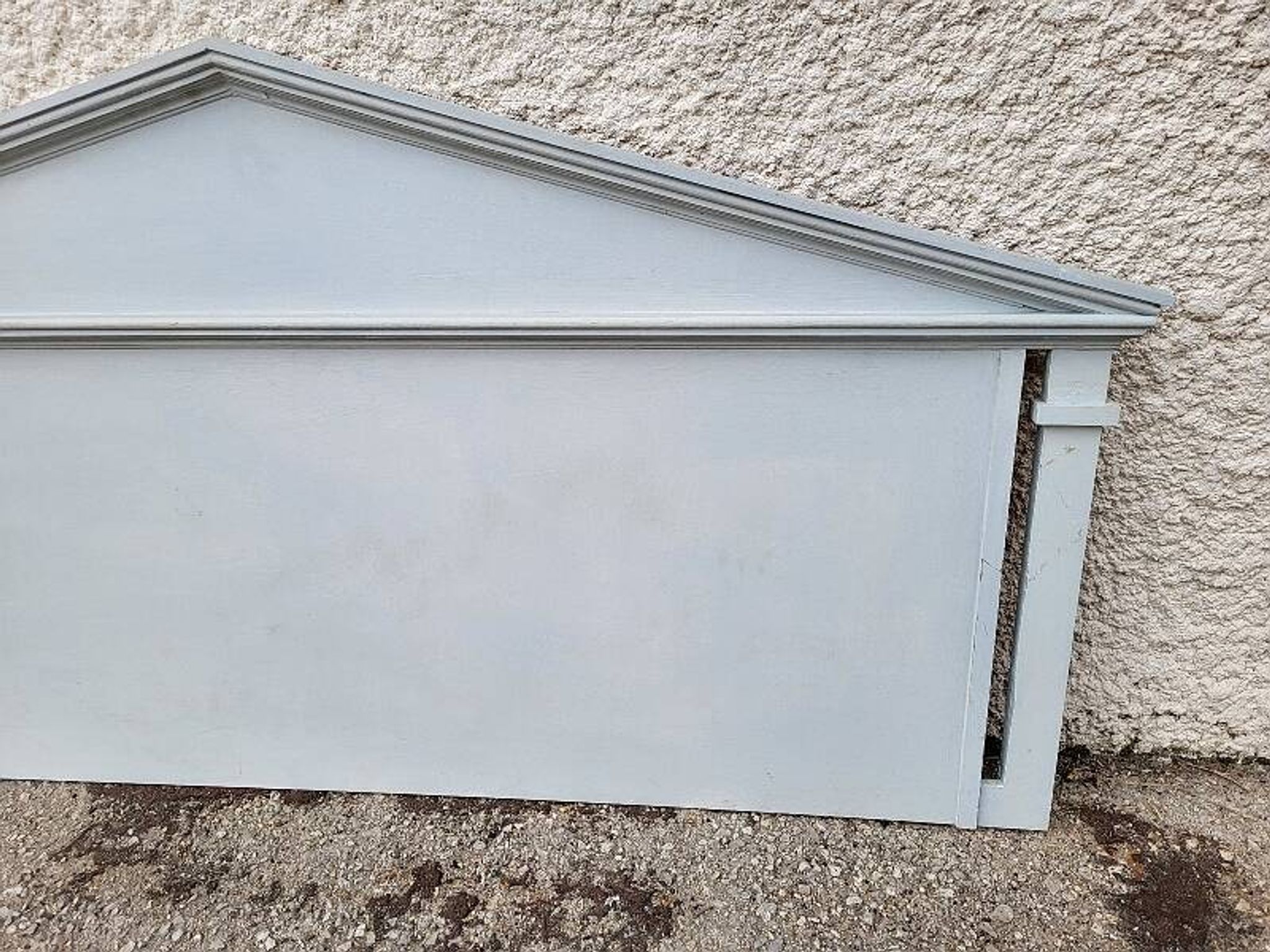 HEADBOARD IN WOOD PAINTED GREY, RECENT HANDMADE MANUFACTURE