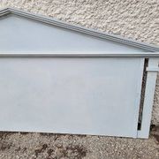HEADBOARD IN WOOD PAINTED GREY, RECENT HANDMADE MANUFACTURE