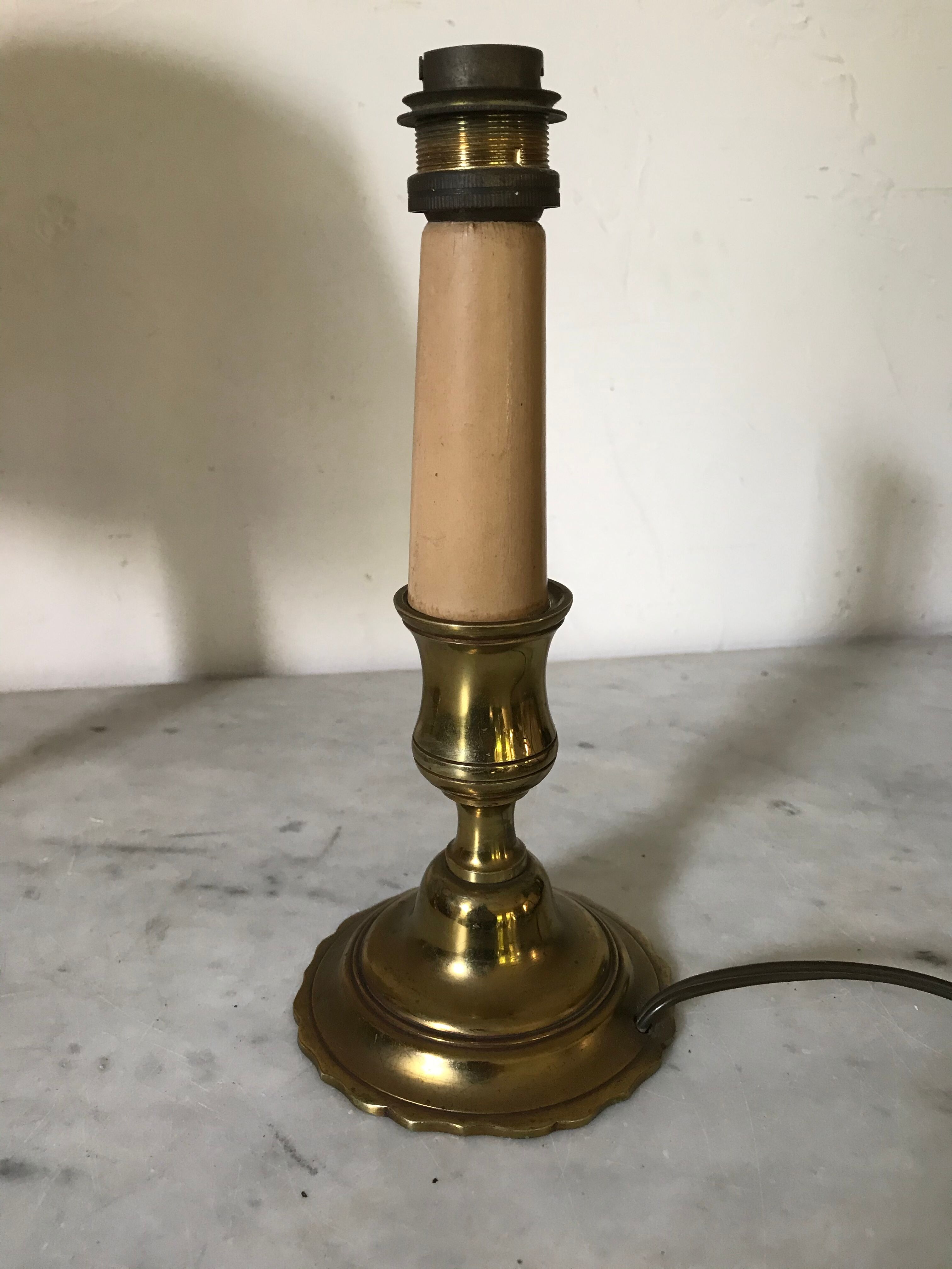 Pair of brass bedside lamps