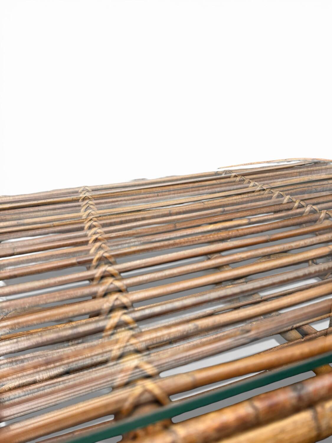 Vintage rattan coffee table – 1950s design