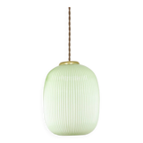 Mid-Century Italian Brass and Glass Pendant Lamp