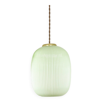 Mid-Century Italian Brass and Glass Pendant Lamp