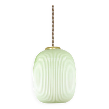Mid-Century Italian Brass and Glass Pendant Lamp